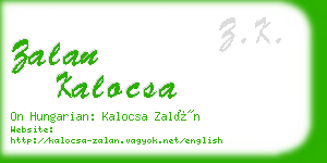 zalan kalocsa business card